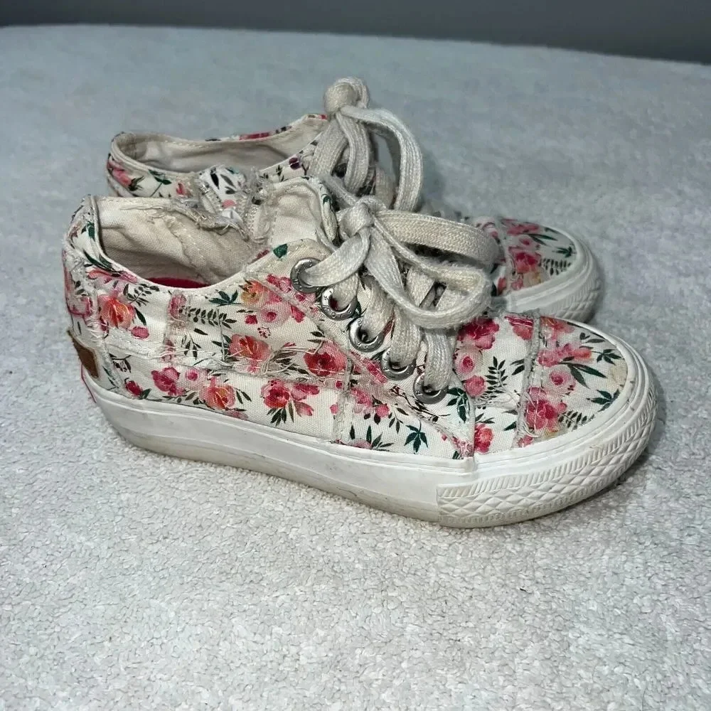 Blowfish Malibu Kids Girls Multicolor Sneaker 13 Lace Up Floral Athletic Shoes